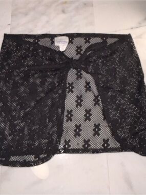 Black Lace Swim Coverup Sarong